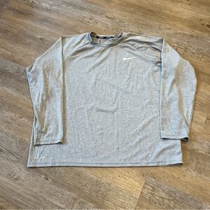 Men's Nike Dri-FIT UPF 40+ Hydroguard Long Sleeve Swim Tee size XL gray